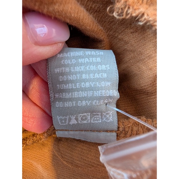 Lucky Brand Brown‎ Corduroy Ruffle Hem Mini Dress M Boho Cottage Indie Festival - Picture 10 of 14